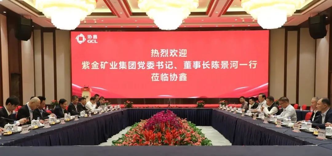 紫金矿业集团董事长陈景河、九游online入口董事长王文胜等一行赴协鑫集团访问交流